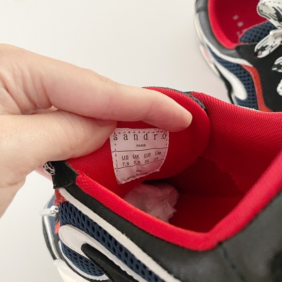 Sandro Paris Flame Sneakers in Dark Navy Size EU 39 NIB - Picture 8 of 14